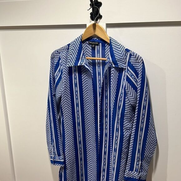 Geometrical long flowy kimono blouse, size medium - Picture 2 of 4